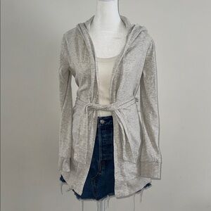 Banana Republic Light Gray Hooded Cardigan